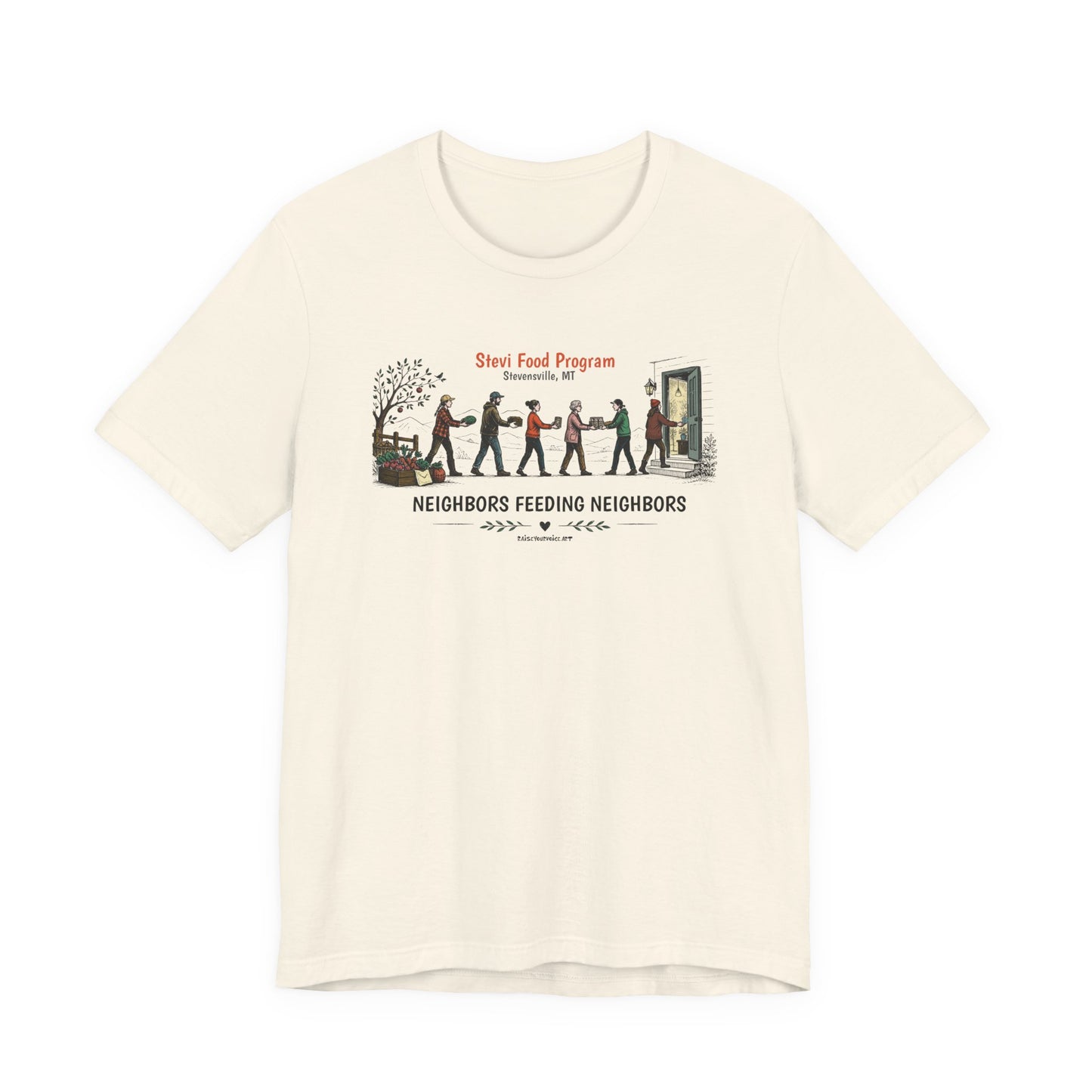 Neighbors Feeding Neighbors, Stevi Food Program, Unisex Jersey Short Sleeve Tee