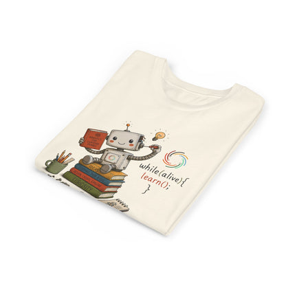 Coding for Kids while (alive) {learn ();} – Youth Short Sleeve Tee