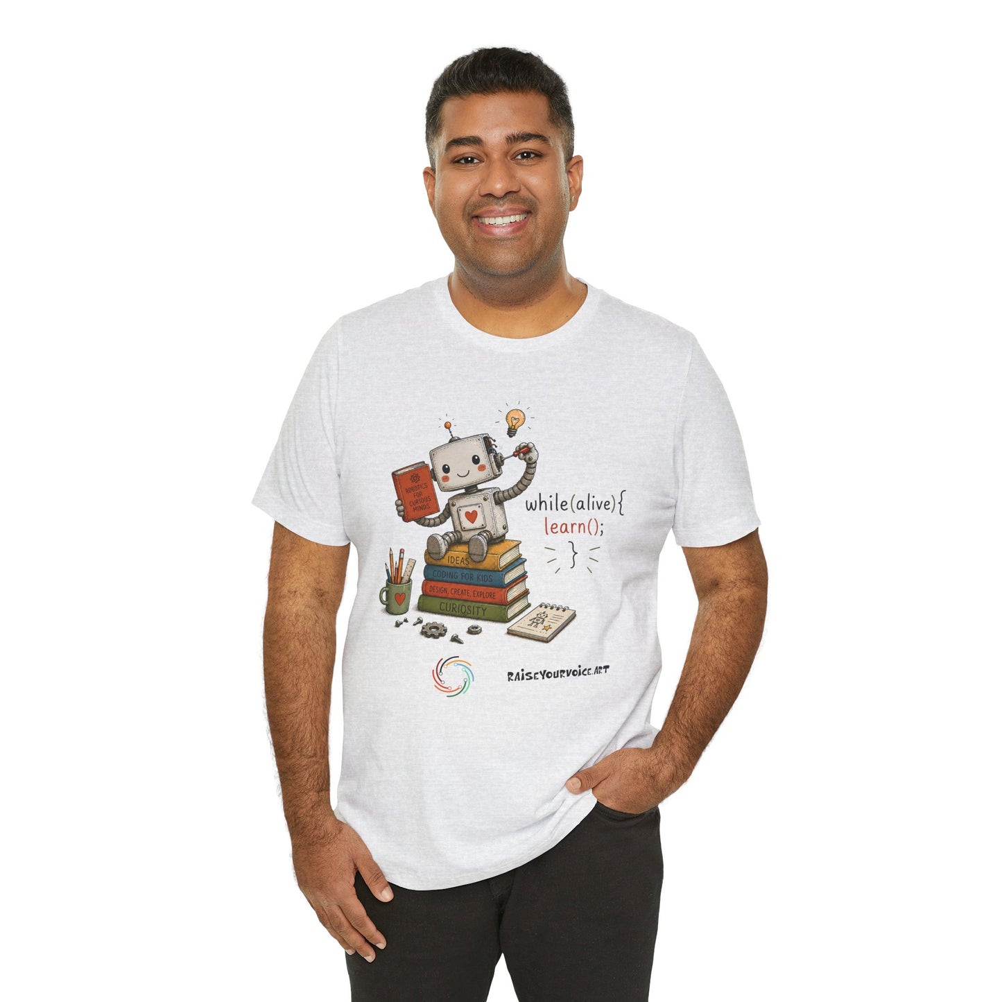 Coding for Kids while (alive) {learn ();}Unisex Jersey Short Sleeve Tee
