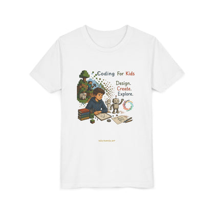 Coding For Kids Game Design Create Explore  – Youth Short Sleeve Tee