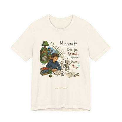 Coding for Kids Minecraft Design Create Explore  – Unisex Jersey Short Sleeve Tee