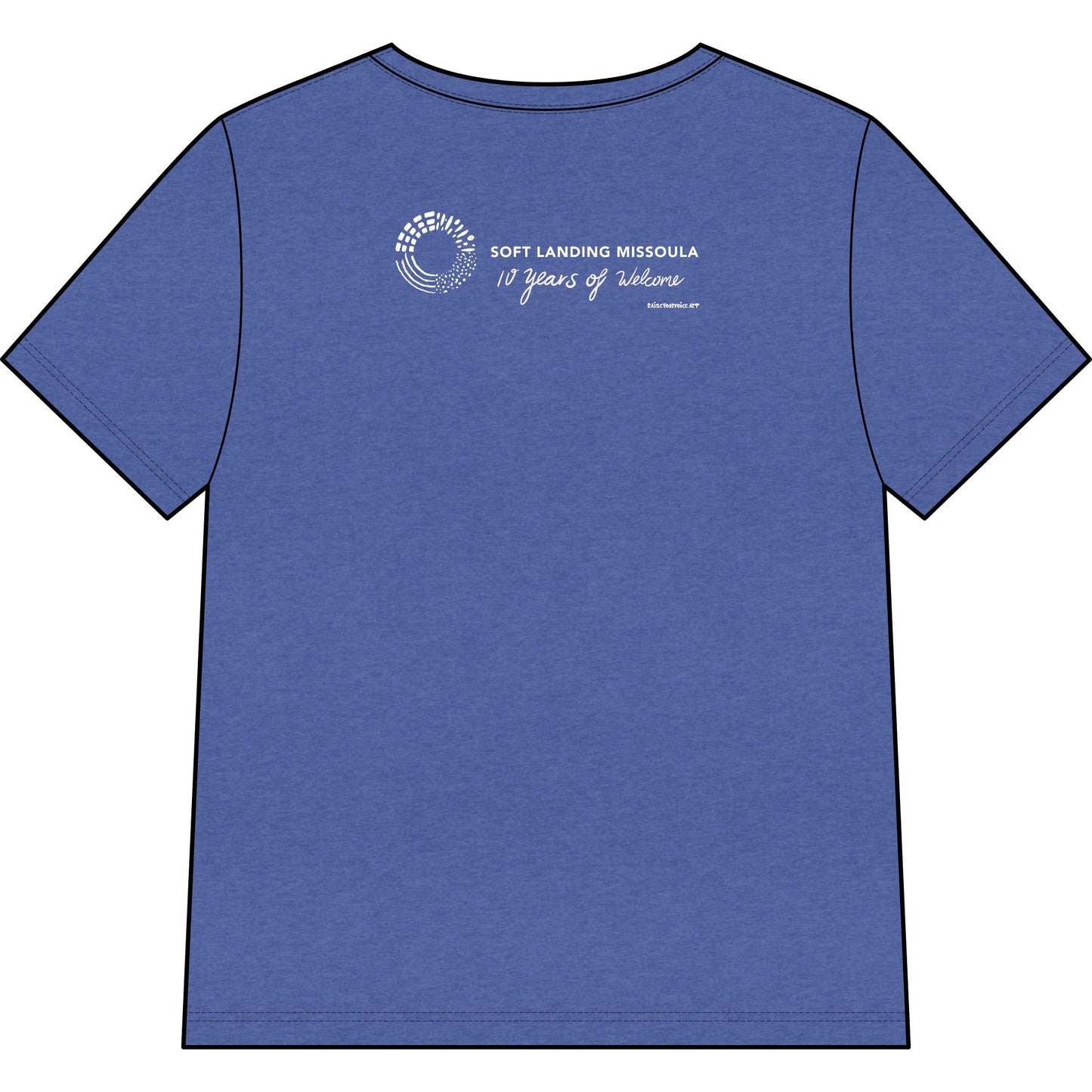 Soft Landing Missoula – 10 Years Welcome, women's v-neck tee.