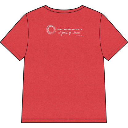 Soft Landing Missoula – 10 Years Welcome, women's v-neck tee.