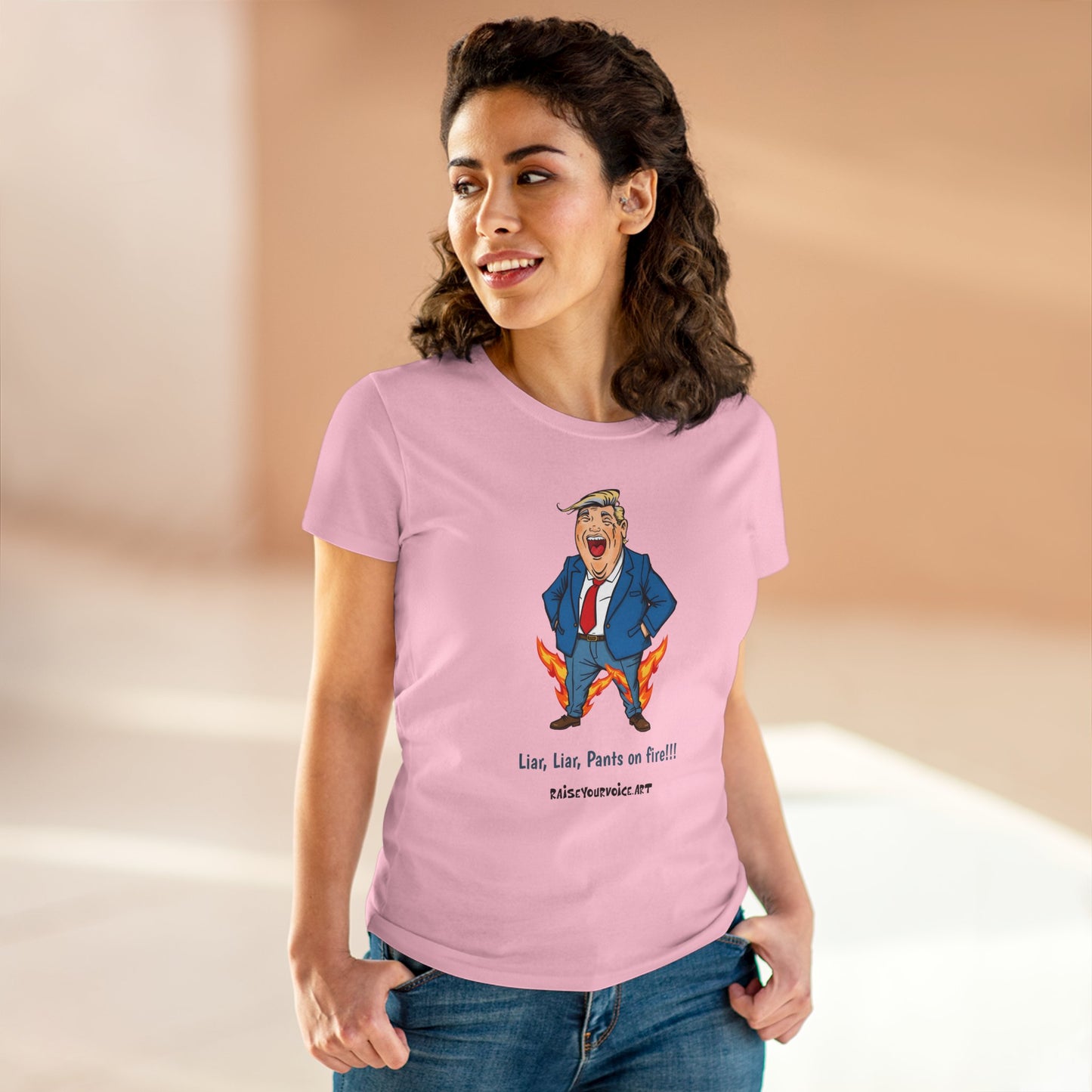 Funny Political Women's T-Shirt - "Liar, Liar, Pants on Fire!"