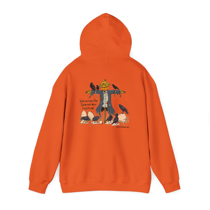 Stevensville Scarecrow Festival, image on the back – Unisex Heavy Blend™ Hooded Sweatshirt