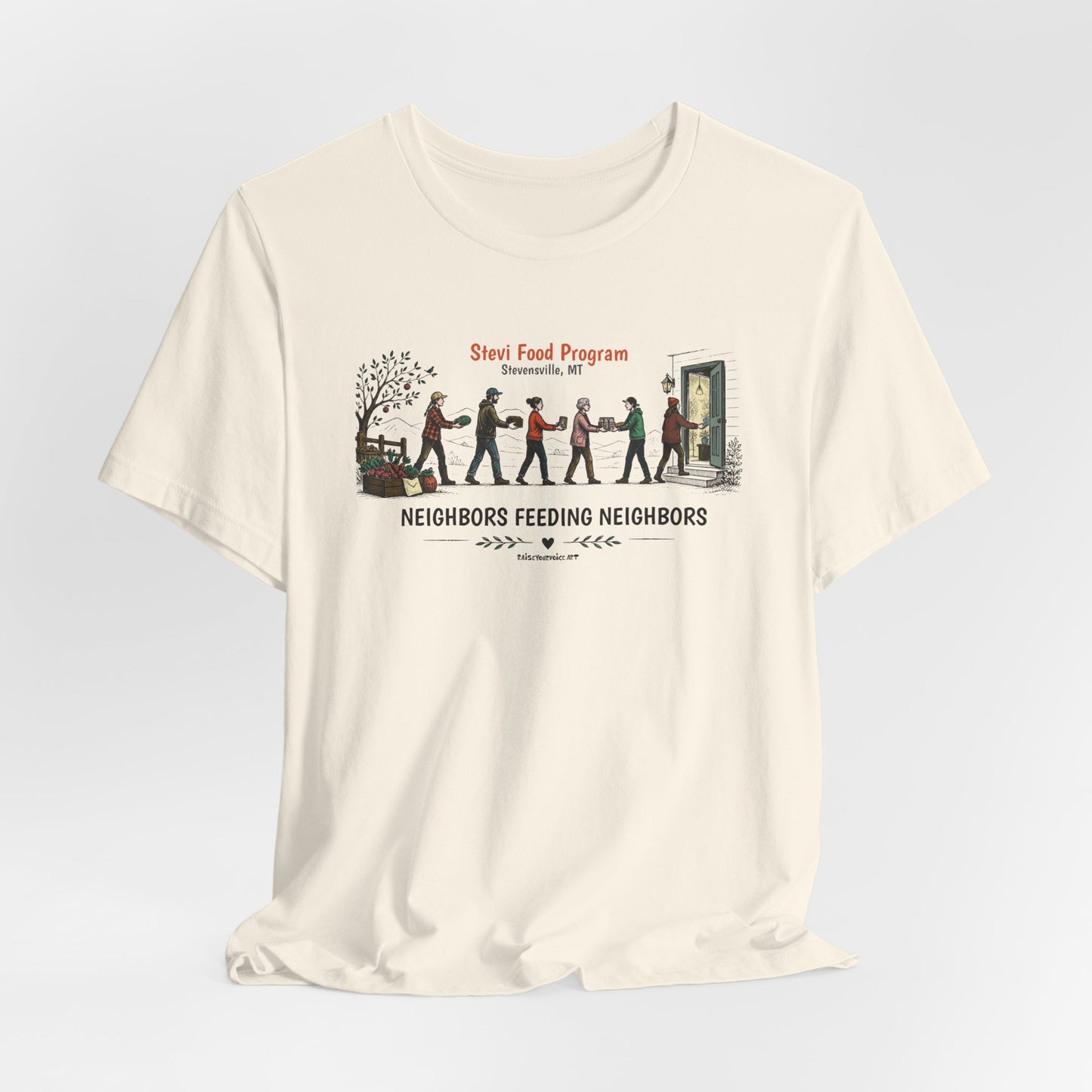 Neighbors Feeding Neighbors, Stevi Food Program, Unisex Jersey Short Sleeve Tee