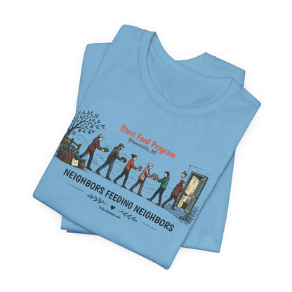 Neighbors Feeding Neighbors, Stevi Food Program, Unisex Jersey Short Sleeve Tee