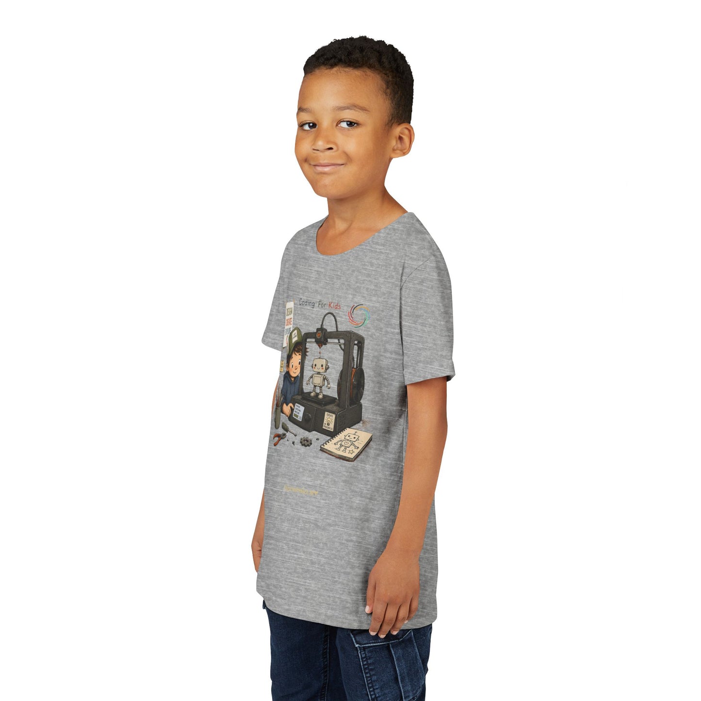 Coding for Kids 3D printing – Youth Short Sleeve Tee