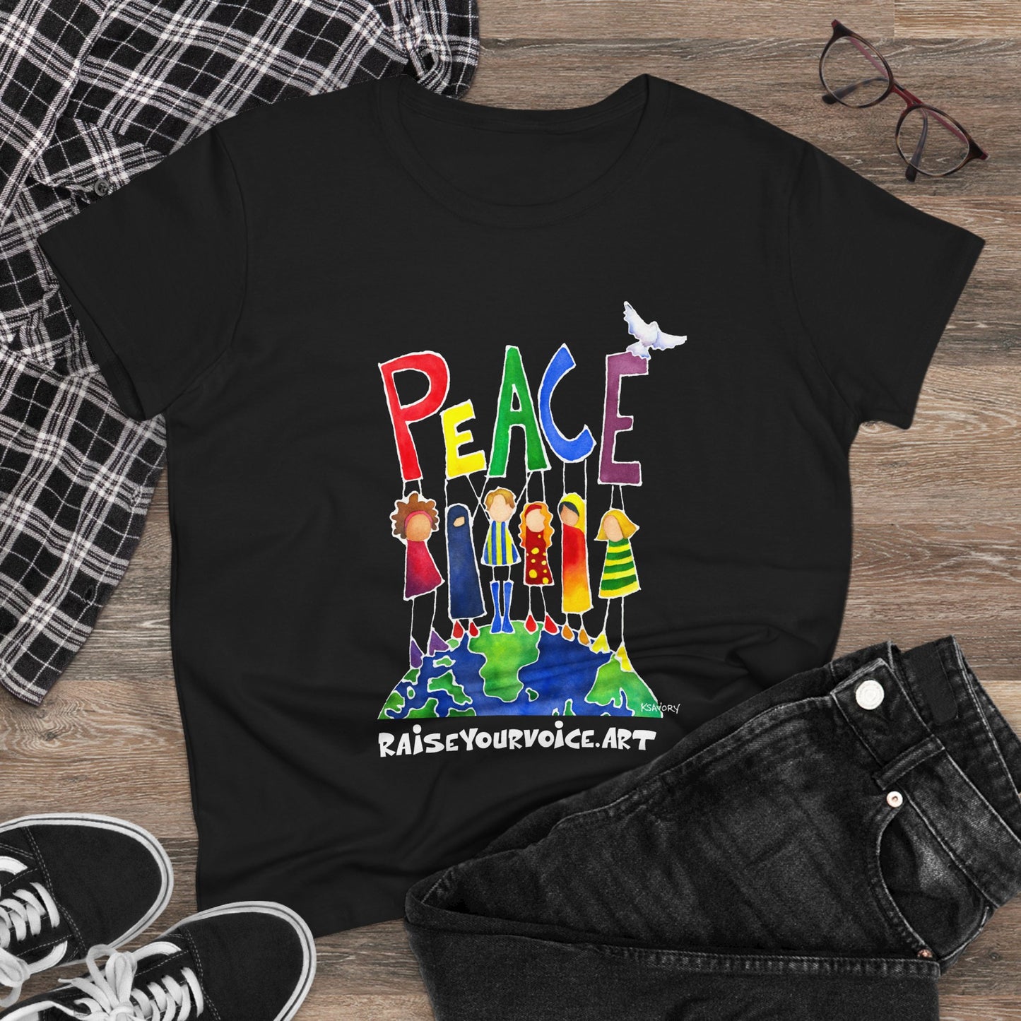 Peace on Earth - Women's Peace Graphic Tee - Raise Your Voice
