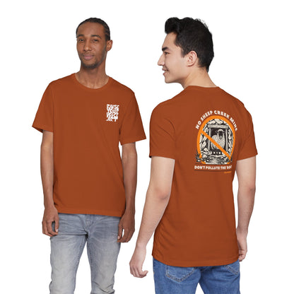 No Sheep Creek Mine, Don’t Pollute the Root, image on the back, Unisex Jersey Short Sleeve Tee