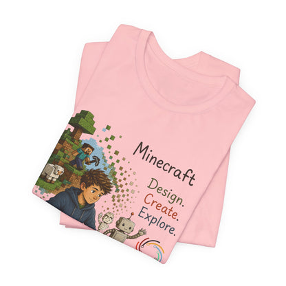Coding for Kids Minecraft Design Create Explore  – Unisex Jersey Short Sleeve Tee