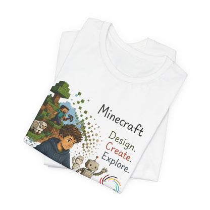 Coding for Kids Minecraft Design Create Explore  – Unisex Jersey Short Sleeve Tee