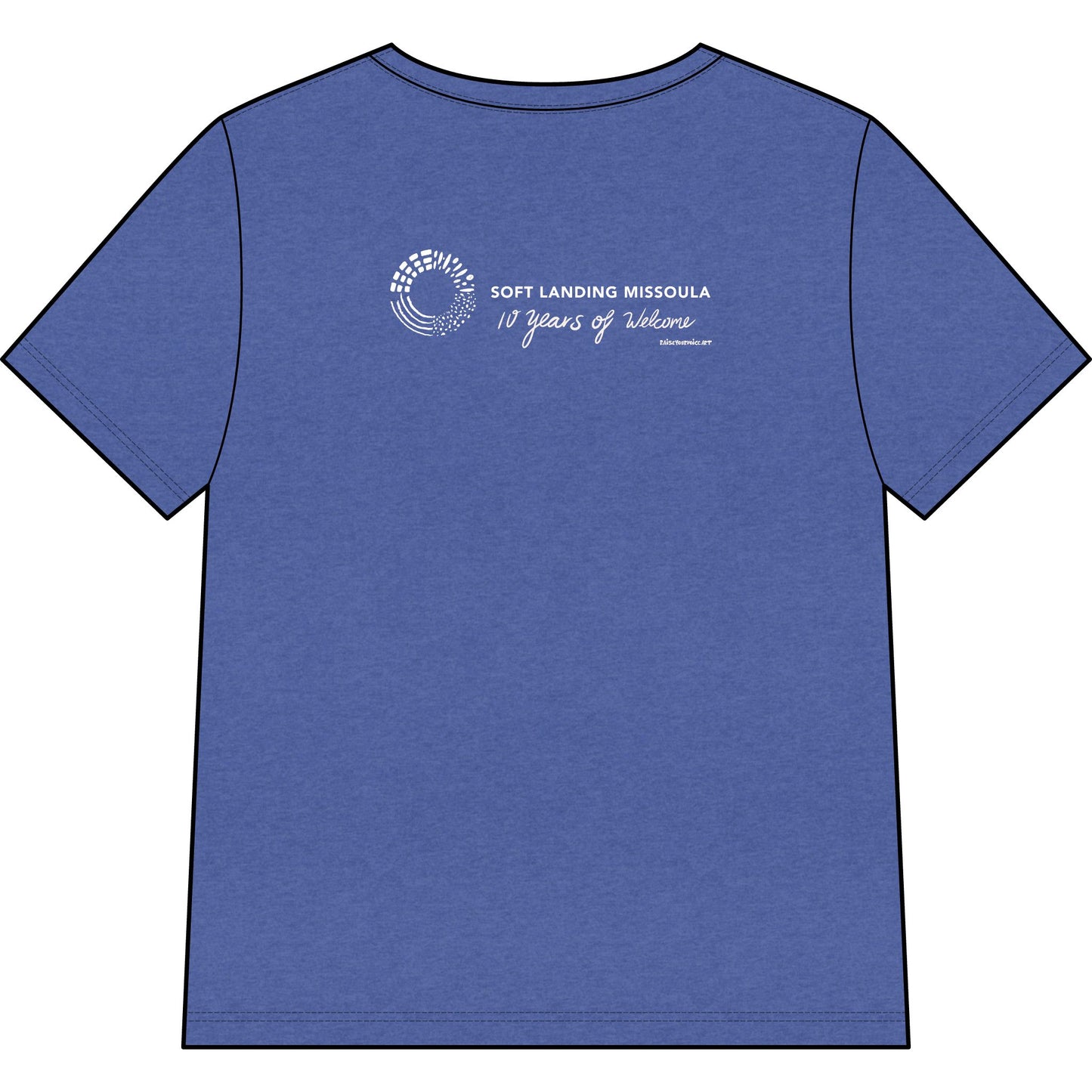 Soft Landing Missoula – 10 Years Welcome, women's v-neck tee.