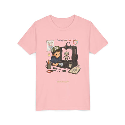Coding for Kids 3D printing – Youth Short Sleeve Tee