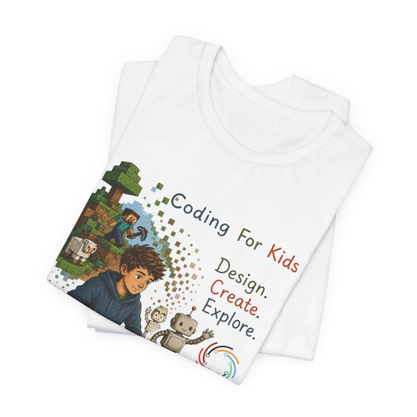 Coding for Kids Game Design Create Explore  – Unisex Jersey Short Sleeve Tee