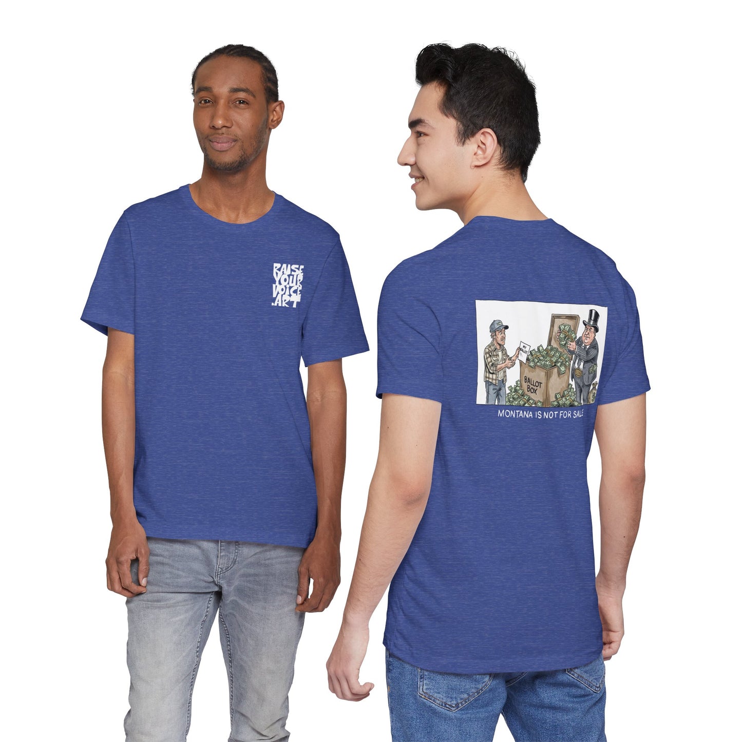 Montana Plan Ballot Box, image on back, unisex tee