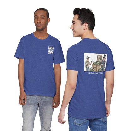 Montana Plan Ballot Box, image on back, unisex tee