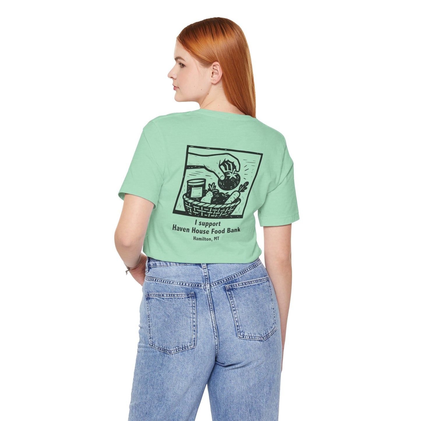 I support Haven House Food Bank – for all who enter, unisex tee