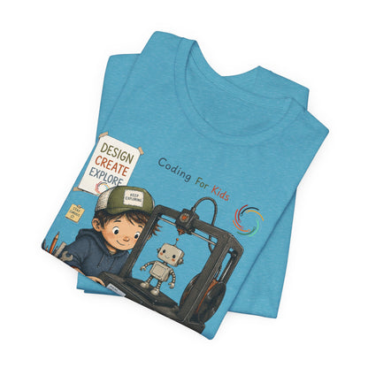Coding for Kids 3D printing – Unisex Jersey Short Sleeve Tee