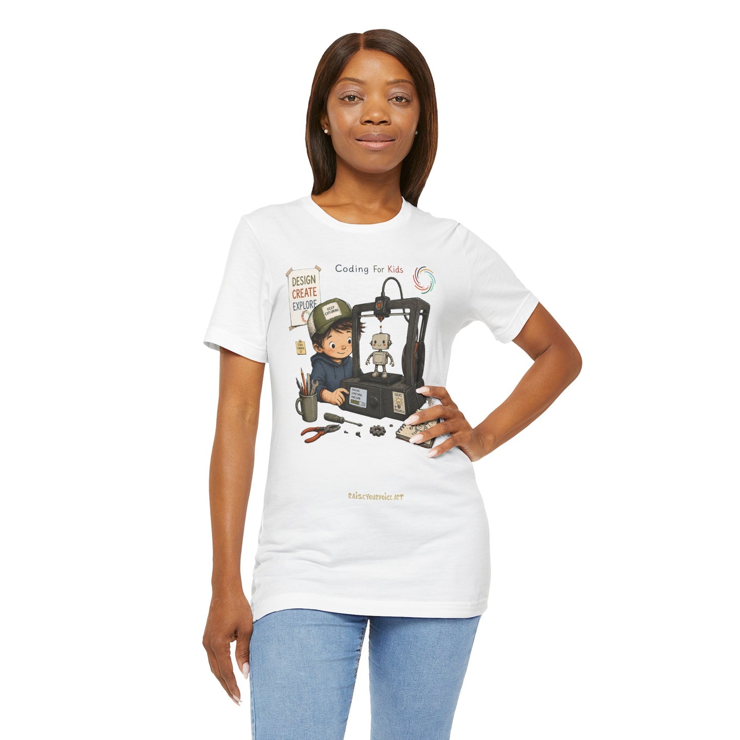 Coding for Kids 3D printing – Unisex Jersey Short Sleeve Tee