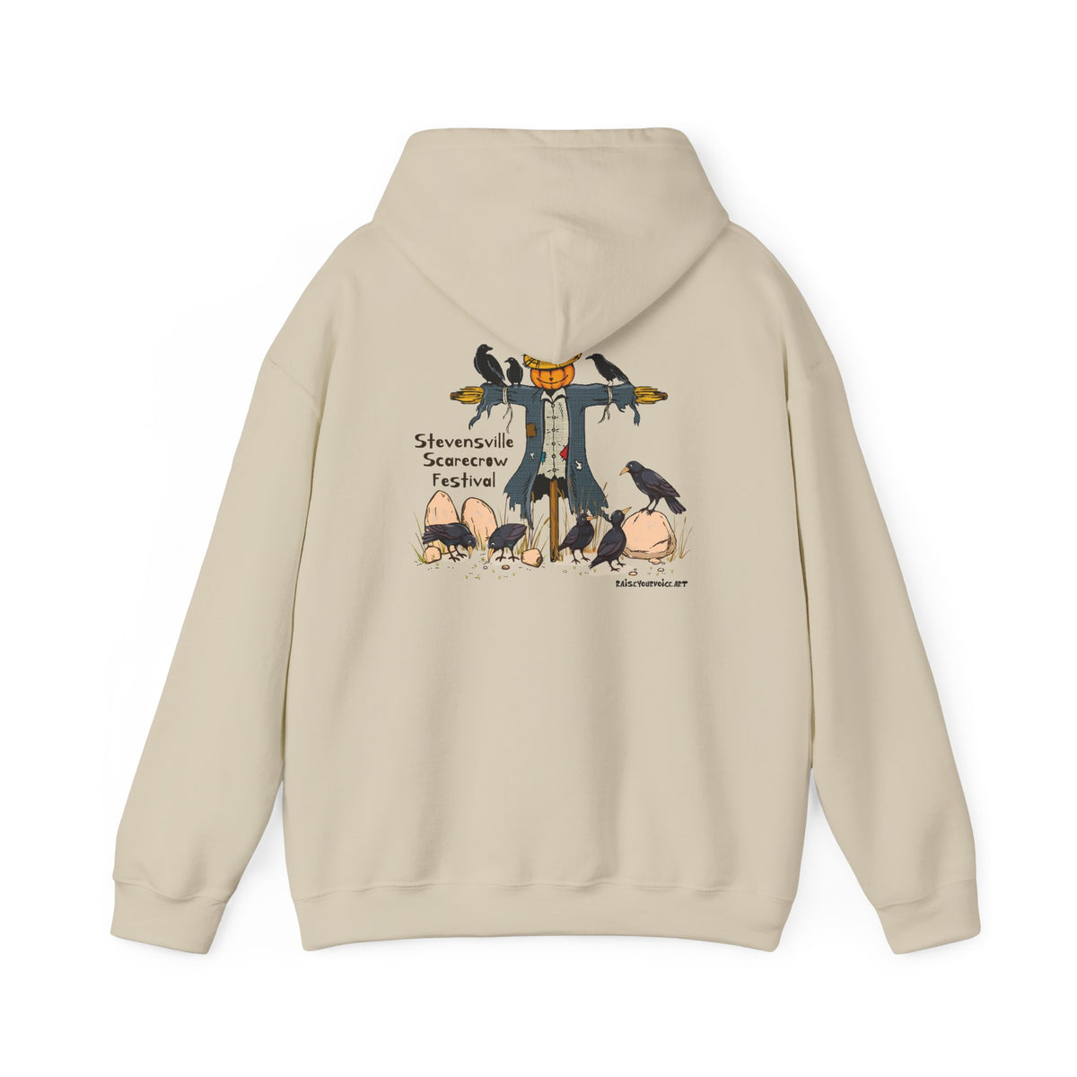 Stevensville Scarecrow Festival, image on the back – Unisex Heavy Blend™ Hooded Sweatshirt