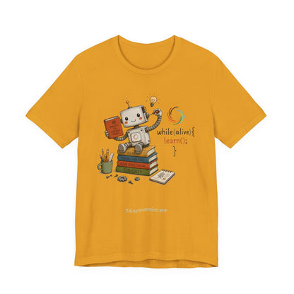 Coding for Kids while (alive) {learn ();} – Unisex Jersey Short Sleeve Tee