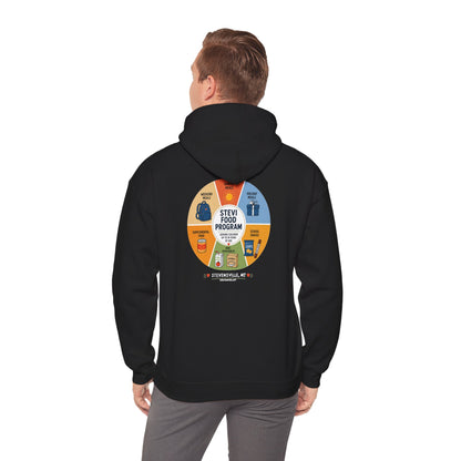 Stevi Food Program In The Round, image on the back – Unisex Heavy Blend™ Hooded Sweatshirt