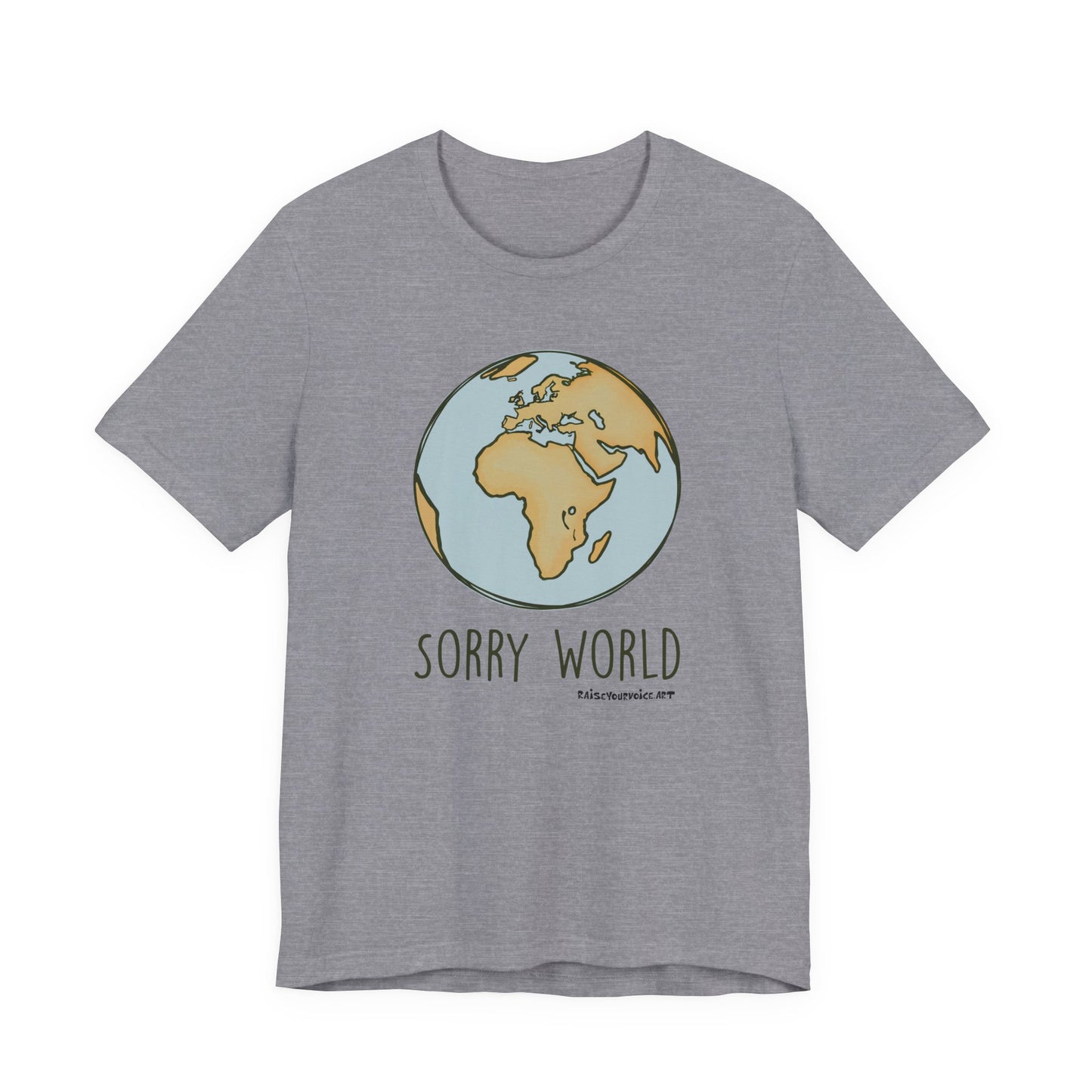 Sorry World Tee, Unisex Graphic T-Shirt, Casual Wear, s, Eco-Friendly Fashion