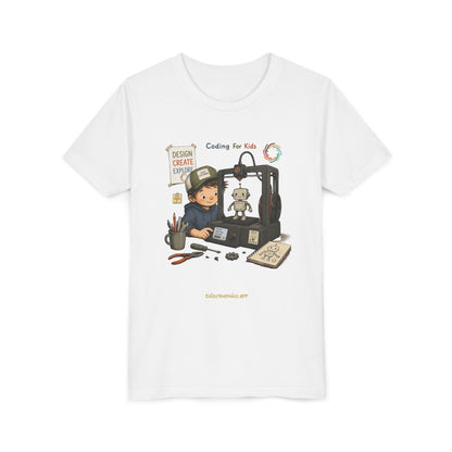 Coding for Kids 3D printing – Youth Short Sleeve Tee