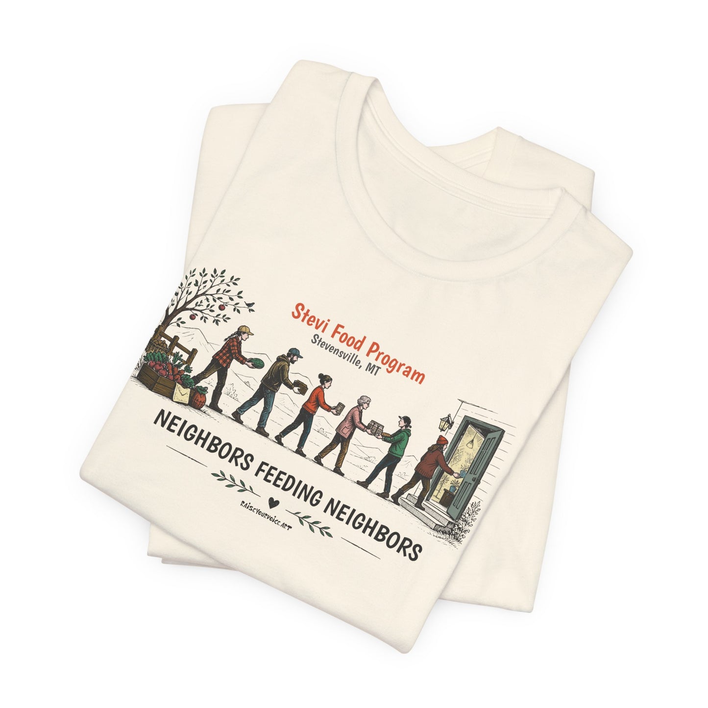 Neighbors Feeding Neighbors, Stevi Food Program, Unisex Jersey Short Sleeve Tee