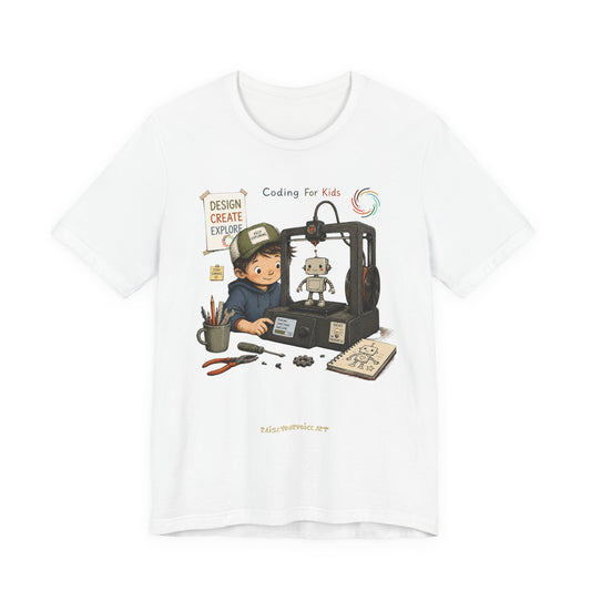 Coding for Kids 3D printing – Unisex Jersey Short Sleeve Tee