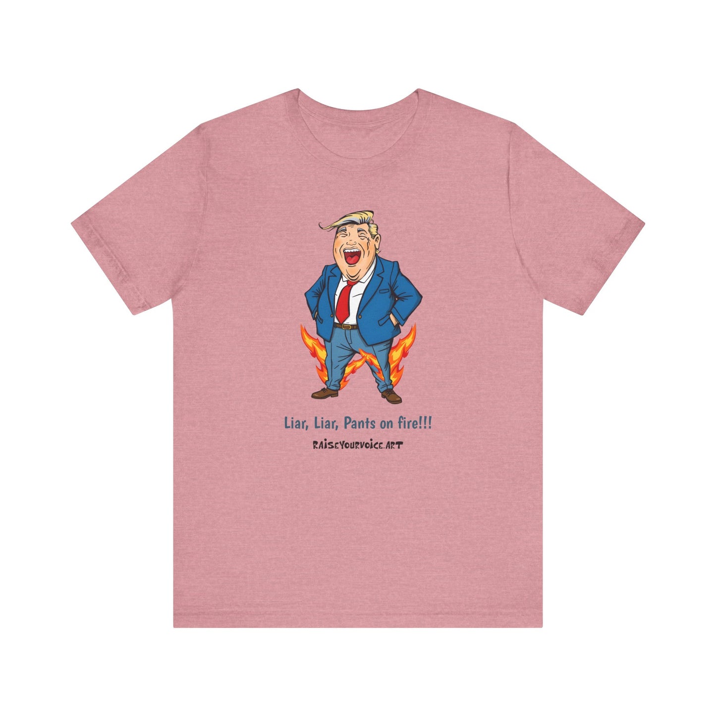 Funny Liar T-Shirt - Unisex Jersey Short Sleeve Tee with Humorous Political Cartoon