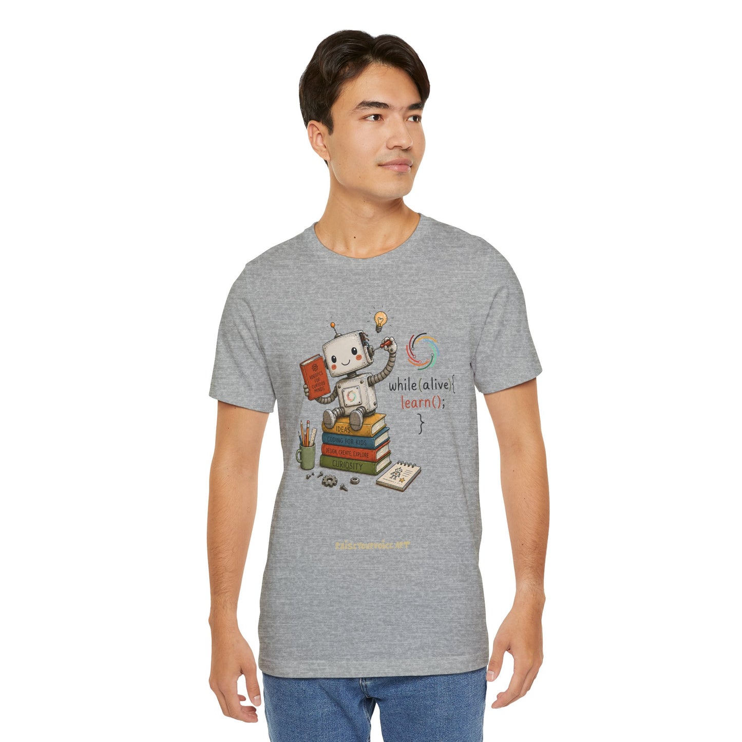 Coding for Kids while (alive) {learn ();} – Unisex Jersey Short Sleeve Tee