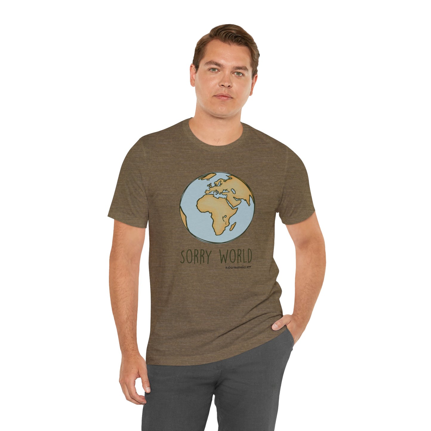 Sorry World Tee, Unisex Graphic T-Shirt, Casual Wear, s, Eco-Friendly Fashion