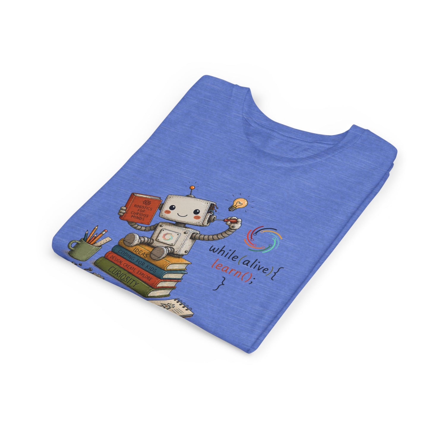 Coding for Kids while (alive) {learn ();} – Youth Short Sleeve Tee