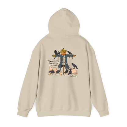 Stevensville Scarecrow Festival, image on the back – Unisex Heavy Blend™ Hooded Sweatshirt