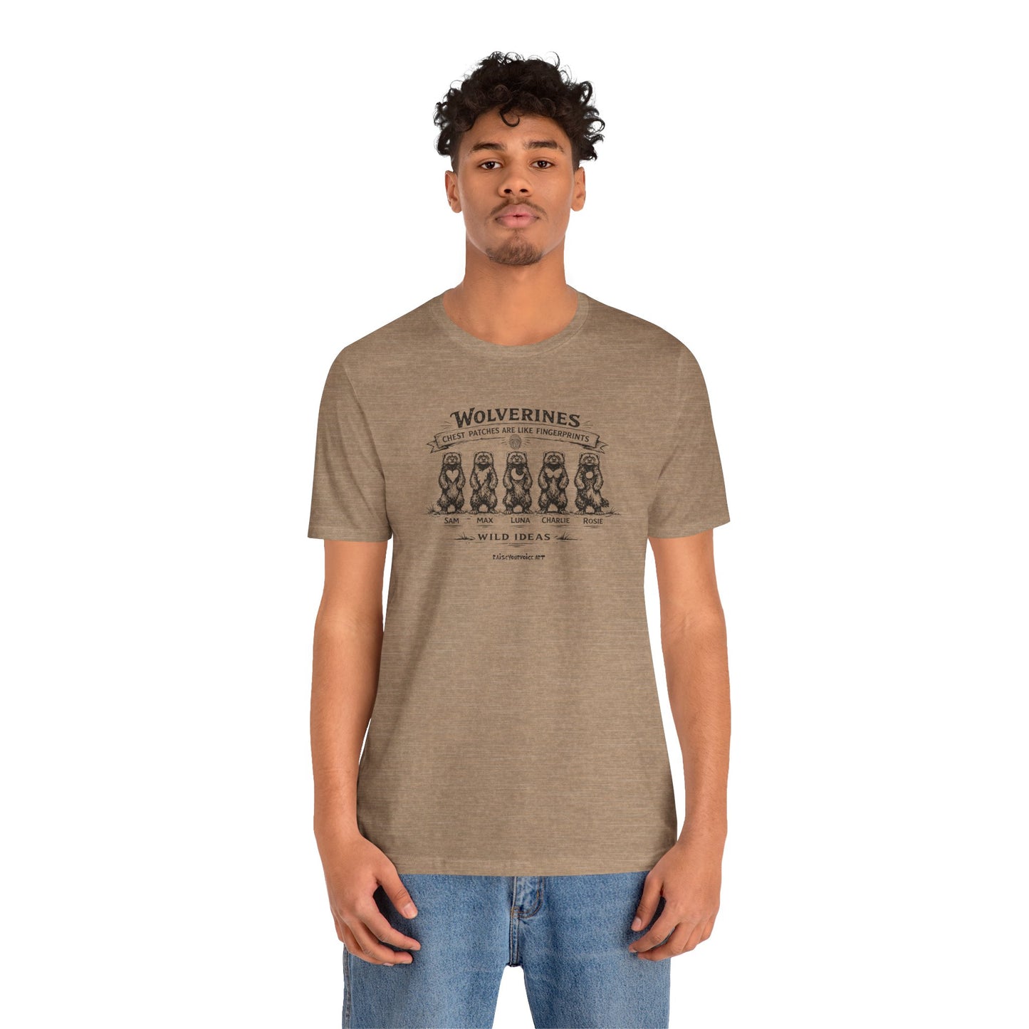 Wild Ideas, chest patch, unisex tee.