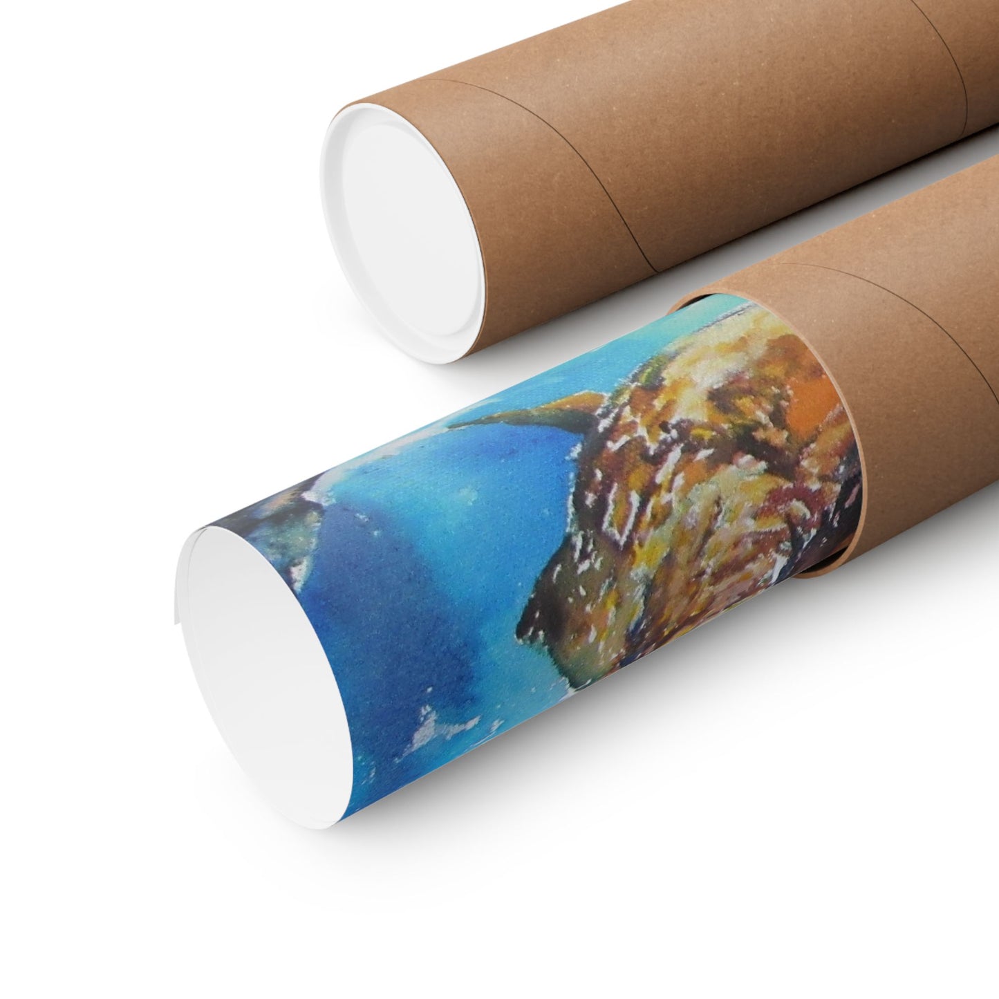 Ocean-Inspired Matte Horizontal Poster with Sea Turtle Art – Perfect for Beach Lovers