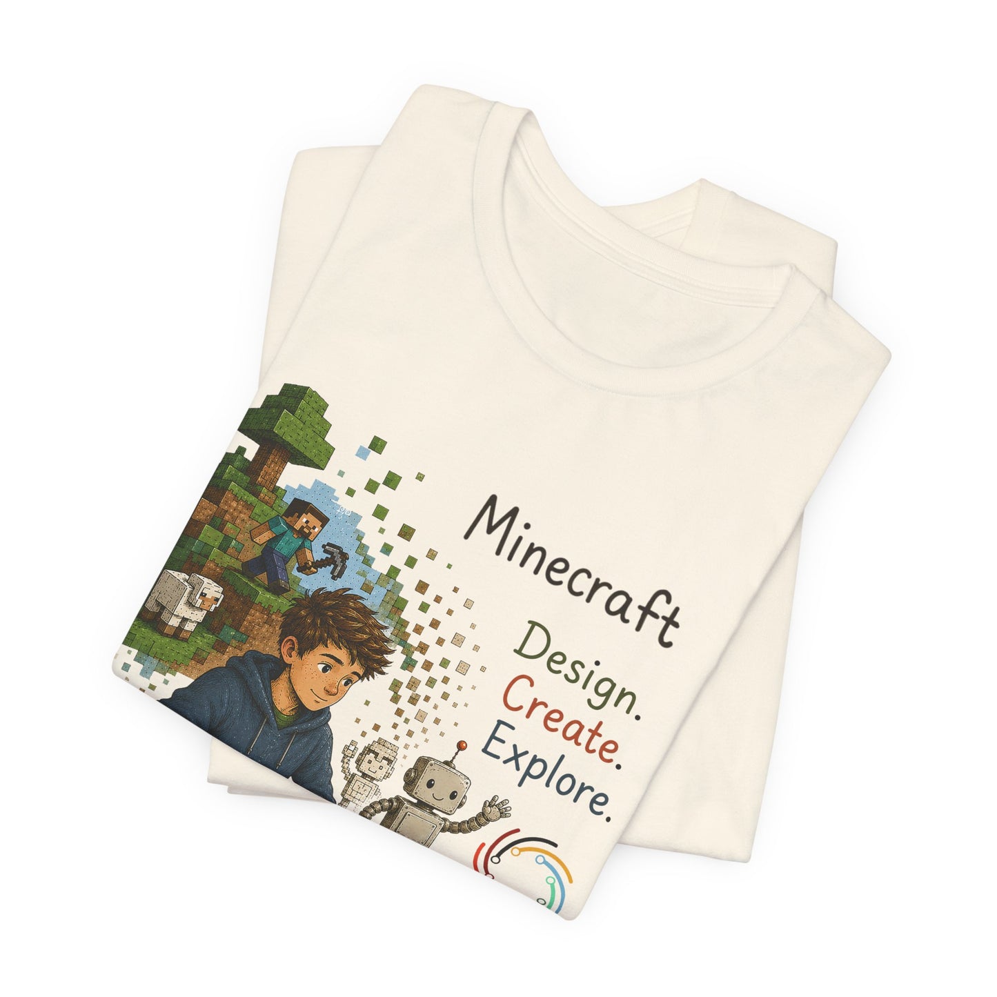 Coding for Kids Minecraft Design Create Explore  – Unisex Jersey Short Sleeve Tee