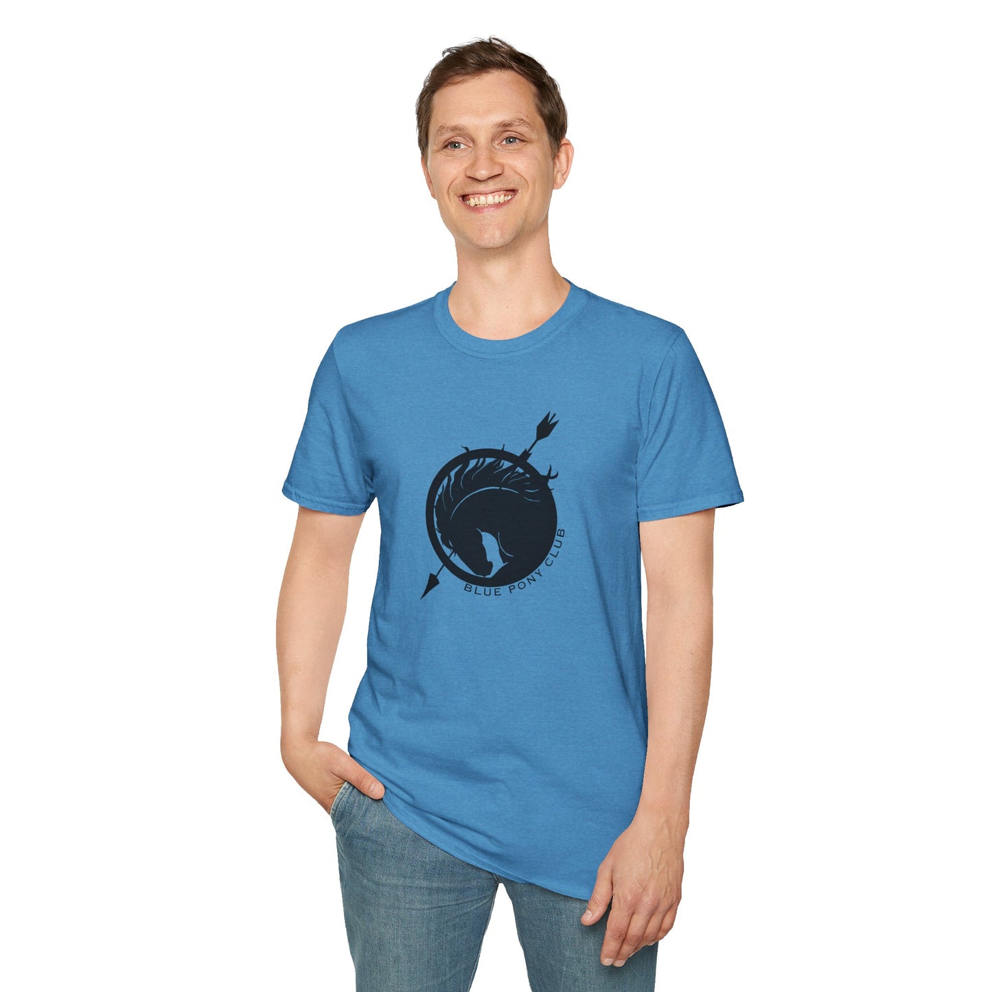 Blue Pony Club & Social Justice Message - Unisex Softstyle T-Shirt