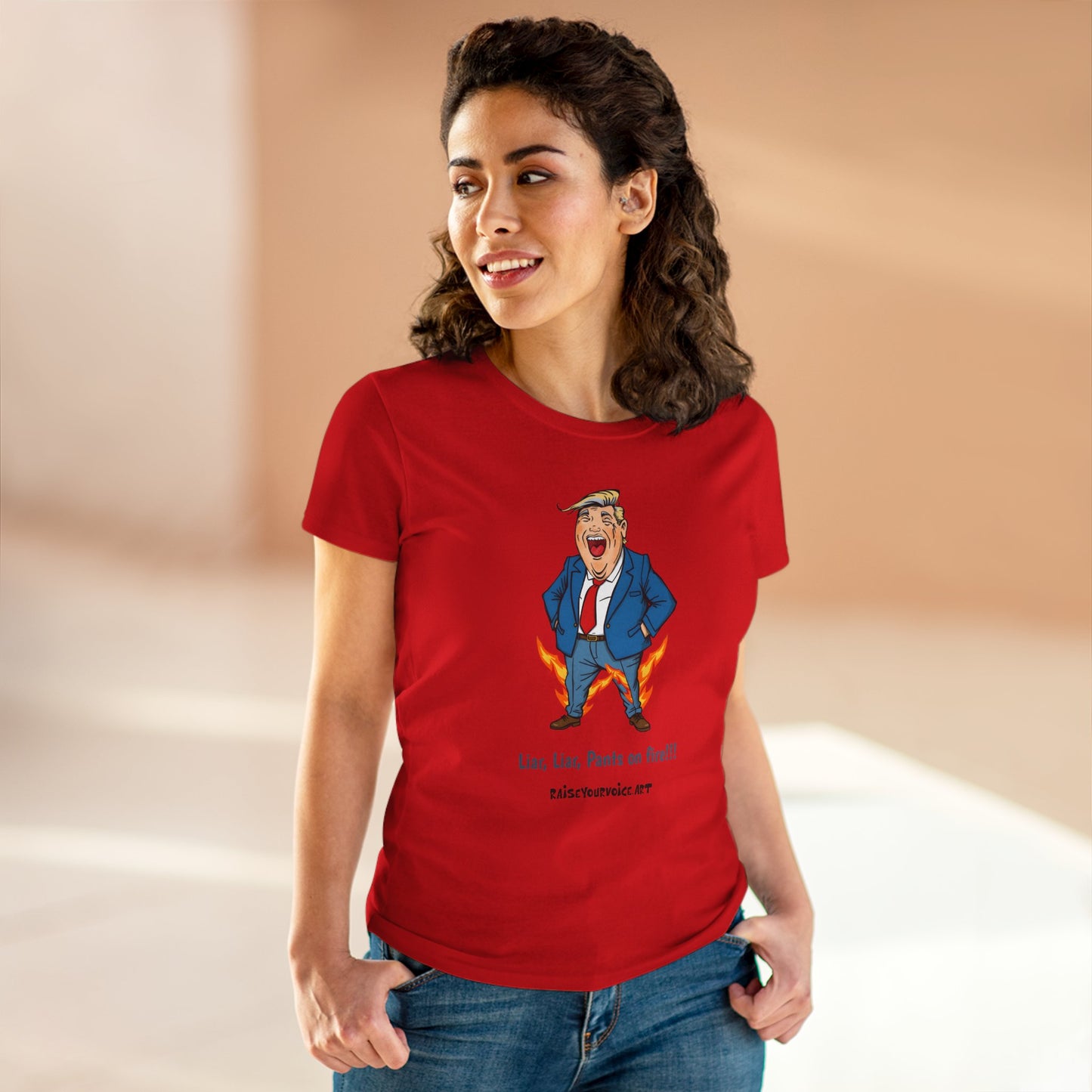 Funny Political Women's T-Shirt - "Liar, Liar, Pants on Fire!"