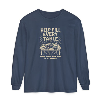 Help Fill Every Table, Haven House Food Bank, long sleeve tee