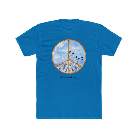 Peace and Peaceful Sky Unisex Cotton Crew Tee - Relaxed Fit, Nature-Inspired Graphic T-Shirt