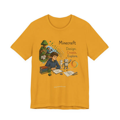 Coding for Kids Minecraft Design Create Explore  – Unisex Jersey Short Sleeve Tee