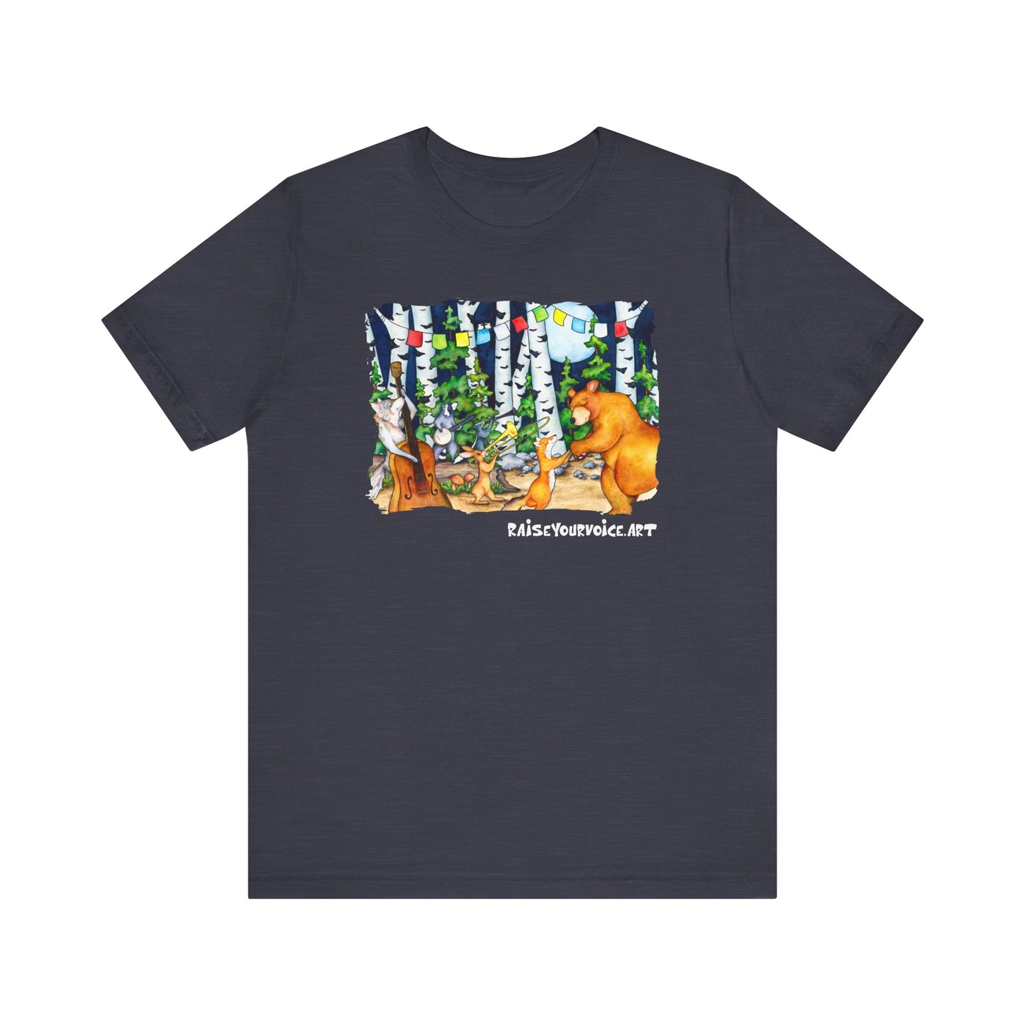 Celebrate Nature  Unisex Jersey Tee with Bear and Forest Design - Perfect for Outdoor Lovers