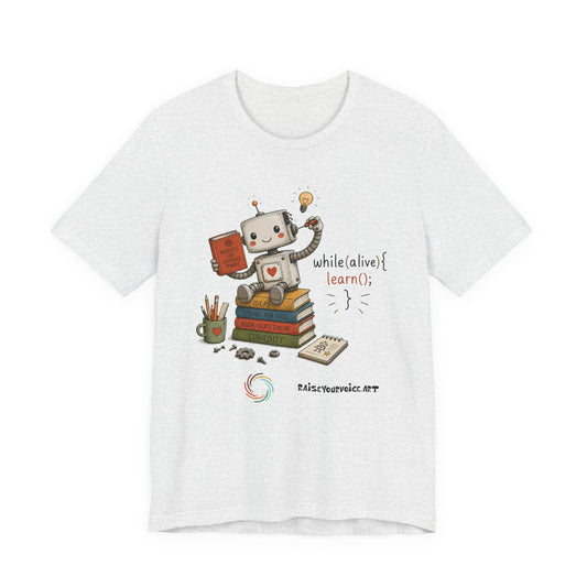 Coding for Kids while (alive) {learn ();}Unisex Jersey Short Sleeve Tee