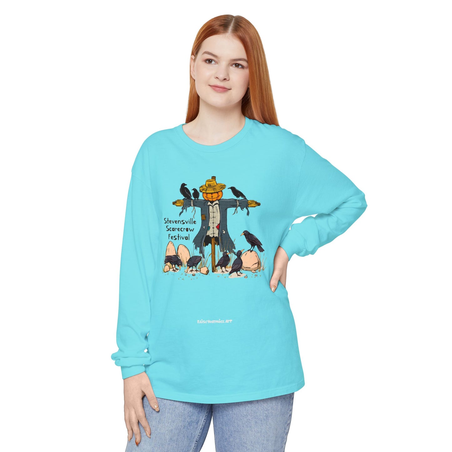 Stevensville Scarecrow Festival – Unisex Garment-dyed Long Sleeve T-Shirt