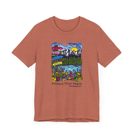Protect Your Peace Unisex Tee - Inspirational Short Sleeve T-Shirt for Mindfulness