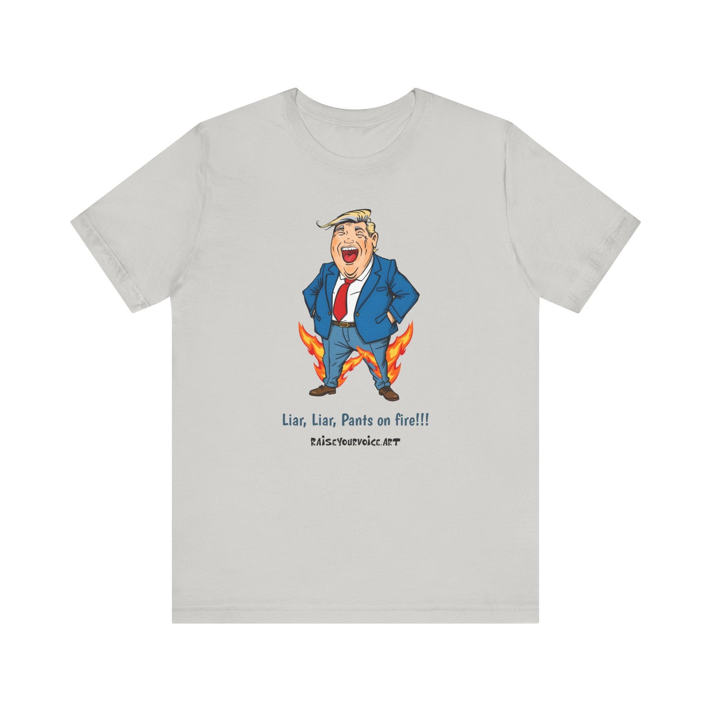 Funny Liar T-Shirt - Unisex Jersey Short Sleeve Tee with Humorous Political Cartoon