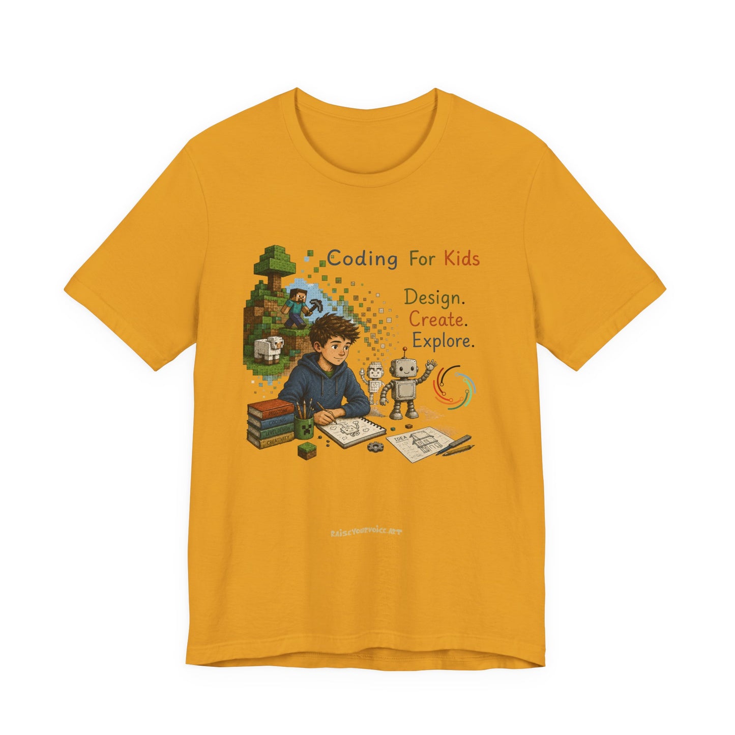 Coding for Kids Game Design Create Explore  – Unisex Jersey Short Sleeve Tee